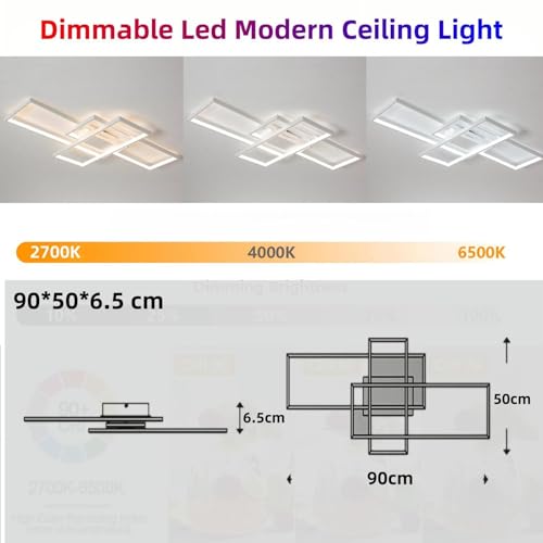 Jsz LED Dimmable Ceiling Light – Modern Metal & Acrylic Remote Control Lamp
