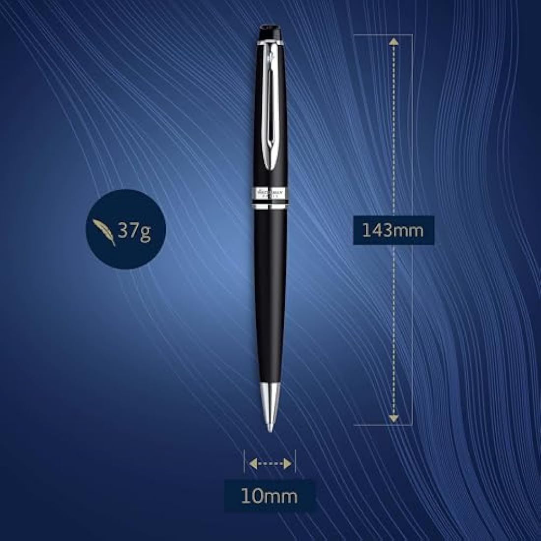 Waterman Expert Ballpoint Pen – Matte Black & Chrome, Medium Tip