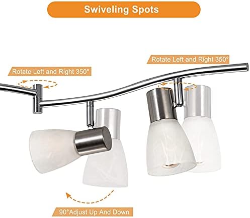 Unikcst 6-Way LED Ceiling Spotlight – Modern Chrome Adjustable Track Light