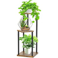 Jolof Store 3-Tier Metal and Wood Corner Plant Stand - Black Flower Rack
