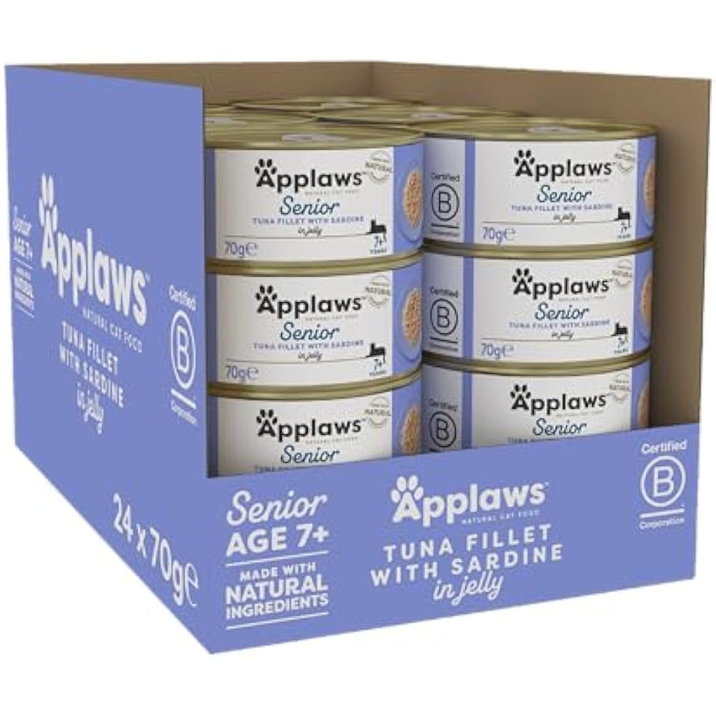 Applaws Senior Wet Cat Food - Tuna & Sardine Mousse - 24 x 70g Tins