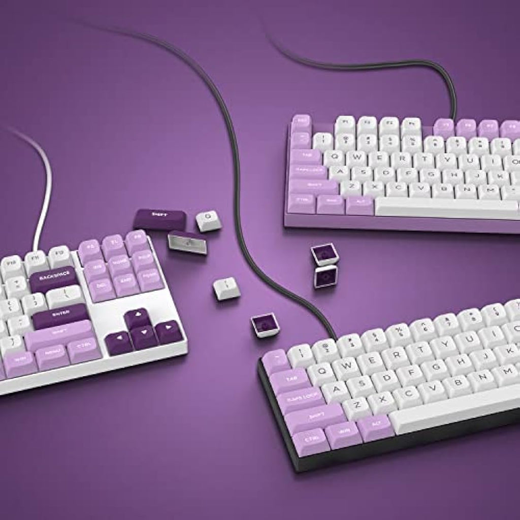dagaladoo 189-Key Double Shot PBT Keycaps | XVX Profile | White/Purple