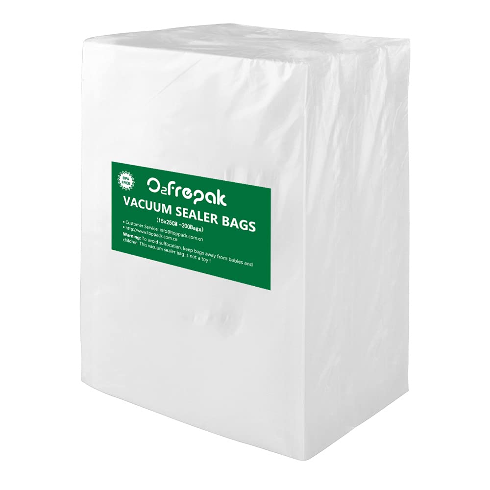 O2frepak 200 Count Vacuum Sealer Bags – 15x25cm BPA Free Food Storage