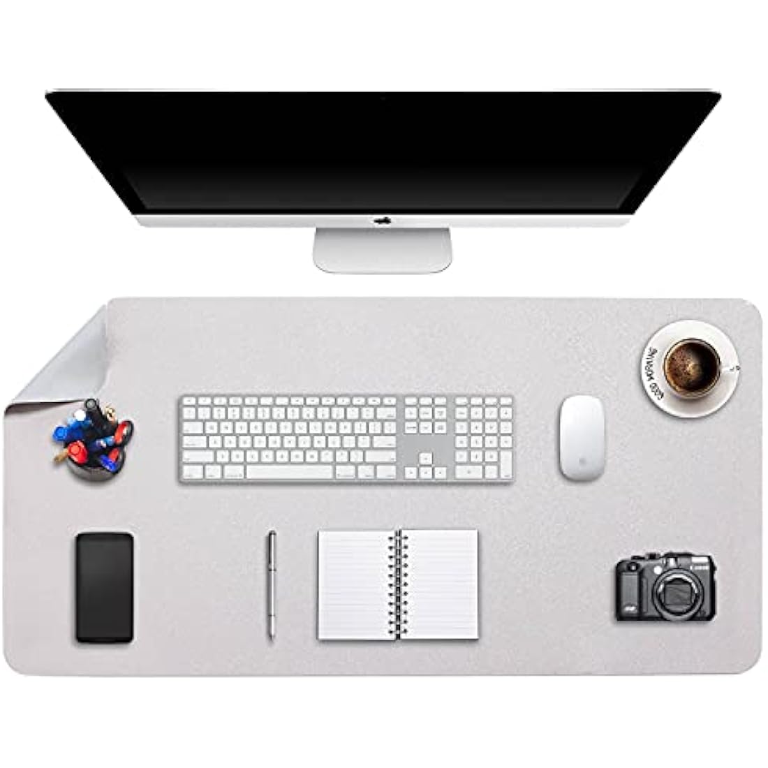 DOBAOJIA Large PU Leather Desk Pad – Waterproof Dual-Side Mouse Mat