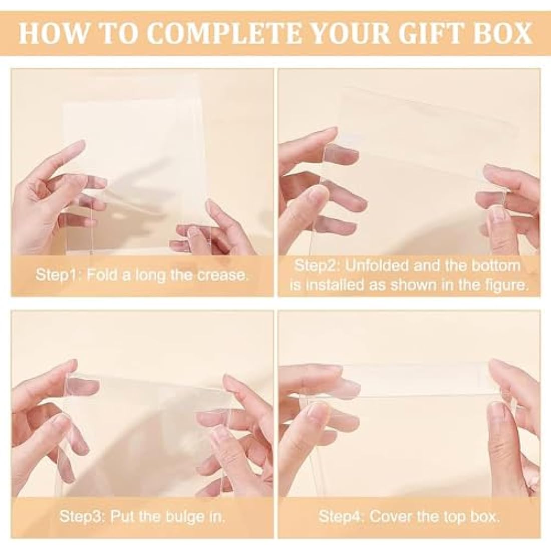 BENECREAT 30PCS Clear PVC Wedding Favor Boxes – 10x10x3cm Gift Boxes