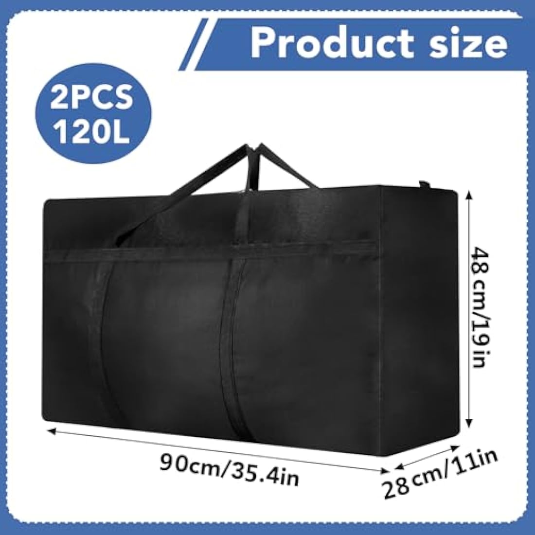 Jolof Store 120L Large Storage Bags | 2 Pcs Waterproof Oxford Moving Totes