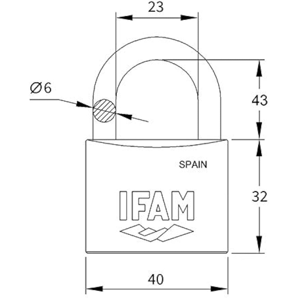 Ifam Longbow Brass Padlock 40mm – Heavy-Duty Security Hardware Lock