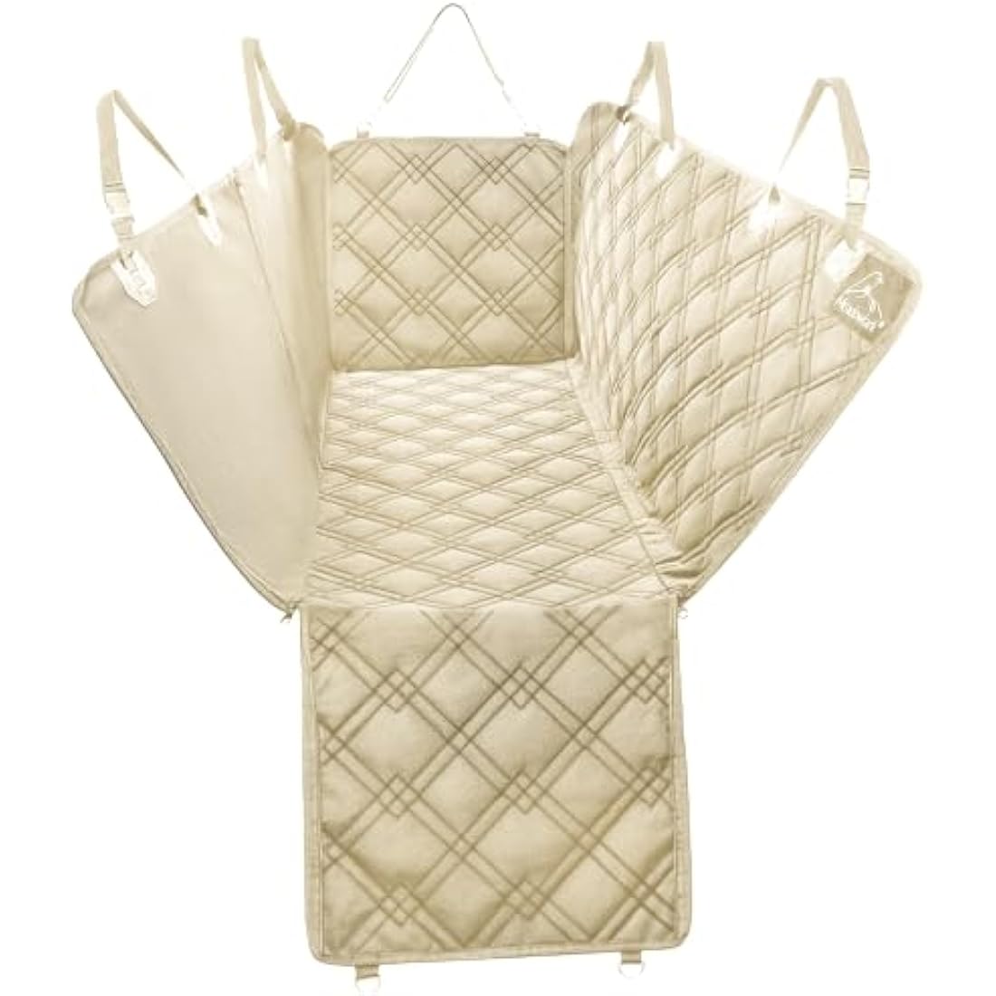 Meadowlark Dog Seat Cover – Waterproof Heavy Duty Backseat Hammock, Beige
