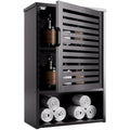 Jolof Store Black Bamboo Wall Mounted Bathroom Cabinet & Medicine Organizer