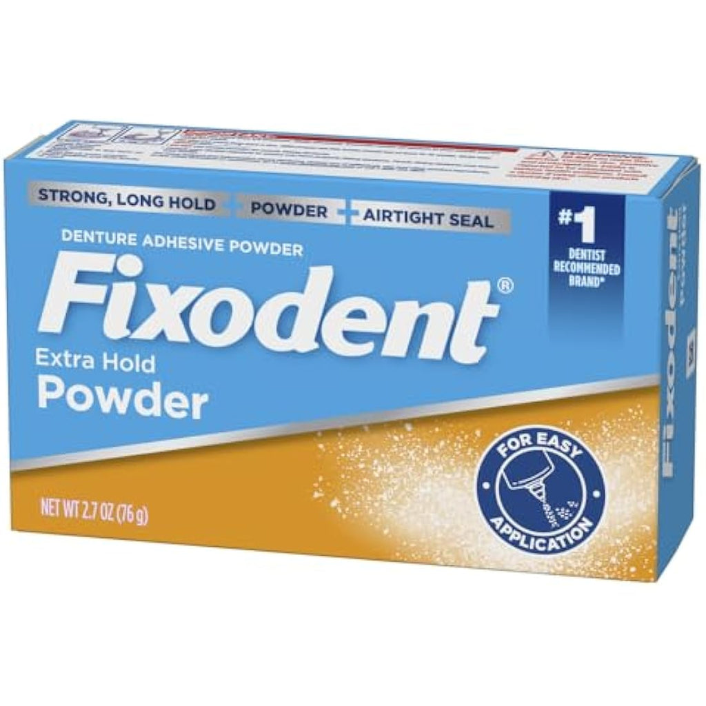 Fixodent Extra Hold Denture Adhesive Powder - 2.7 Oz (Pack of 4)