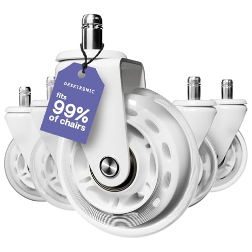 Jolof Store Office Chair Wheels – 11x22mm Rubber Castors, 250kg – Set of 5