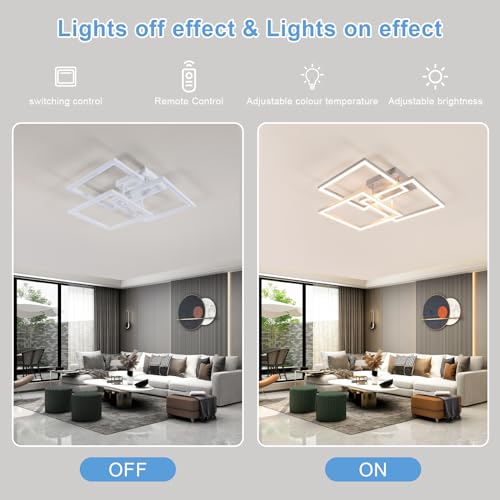 DELIPOP 40W Modern LED Ceiling Light – Dimmable Square Acrylic Lamp