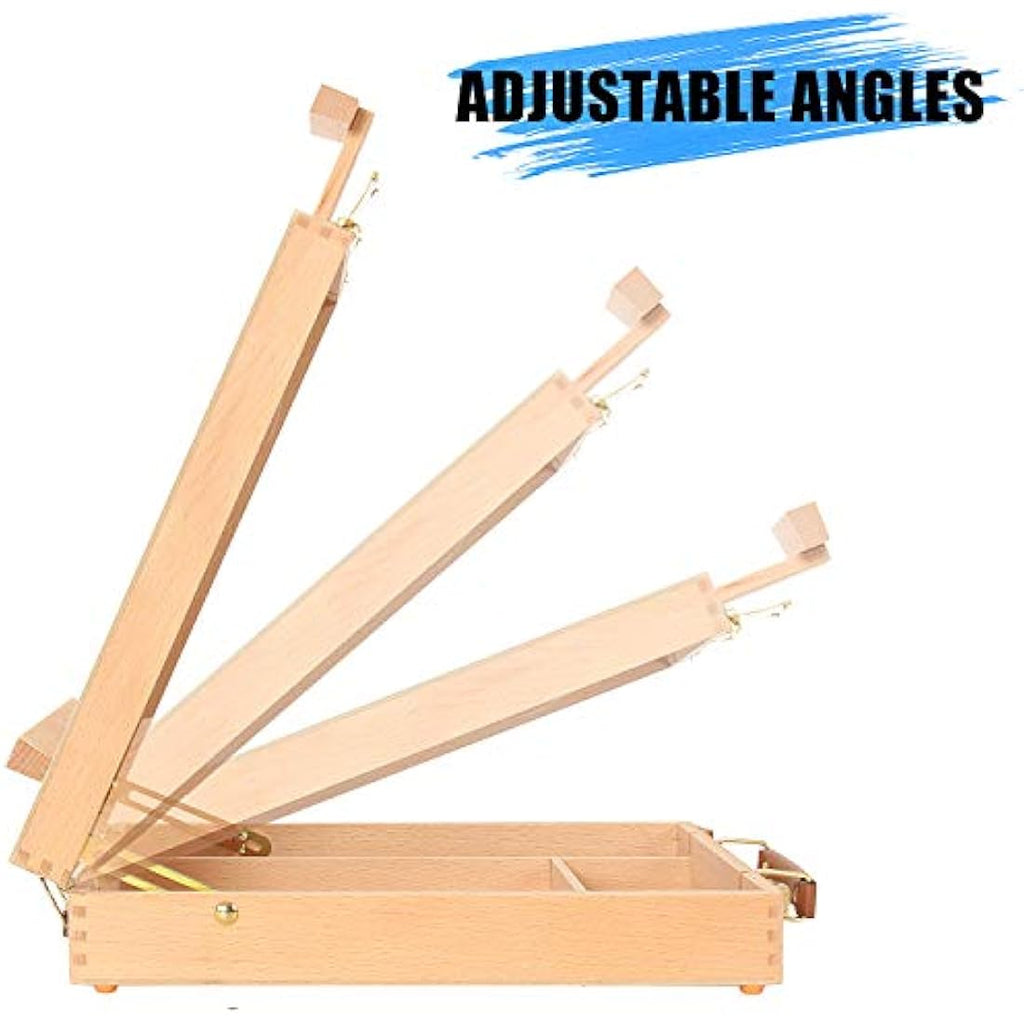 Portable Beechwood Tabletop Easel & Art Sketchbox Storage