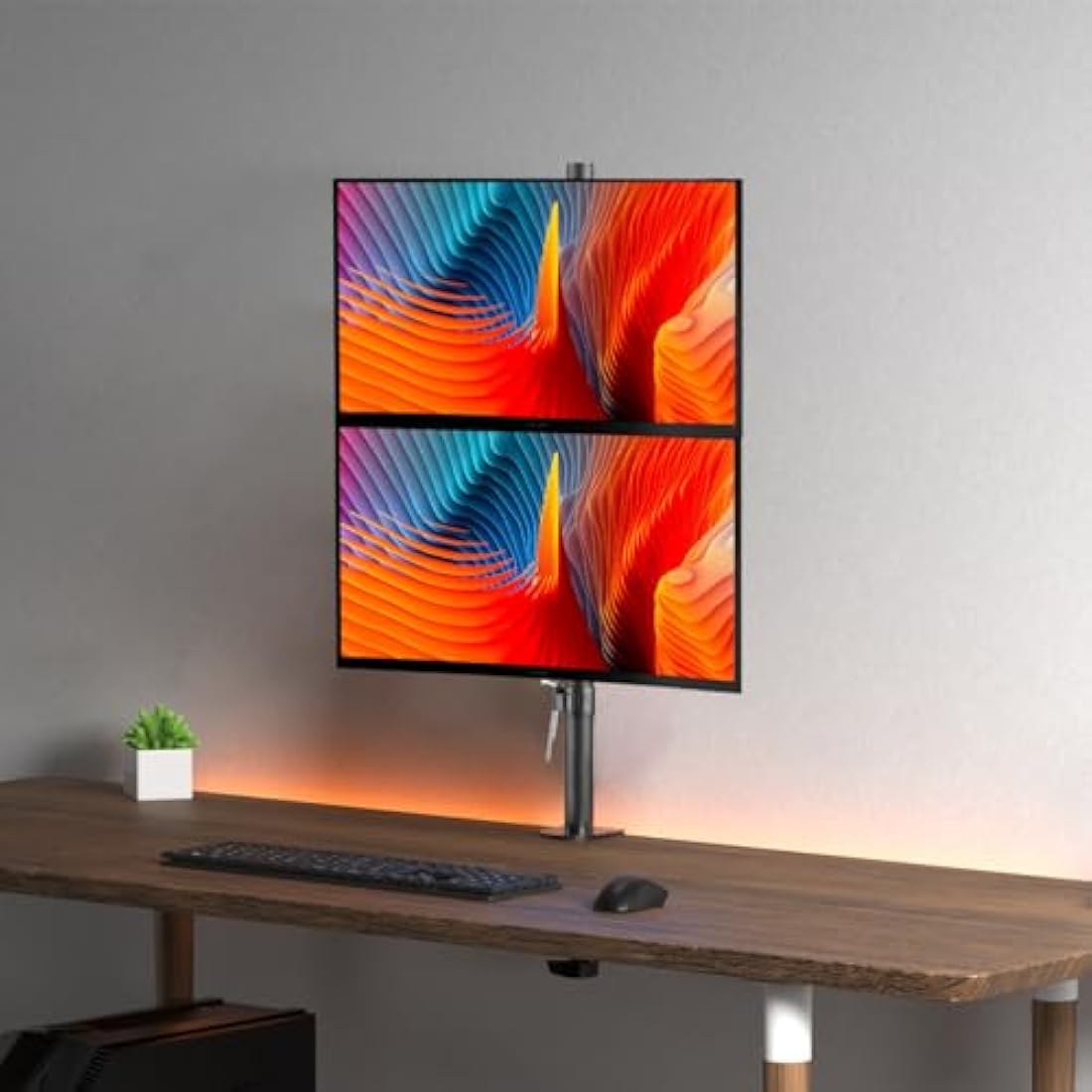 Bracwiser Vertical Dual Monitor Mount | 13-27 Inch VESA Desk Stand