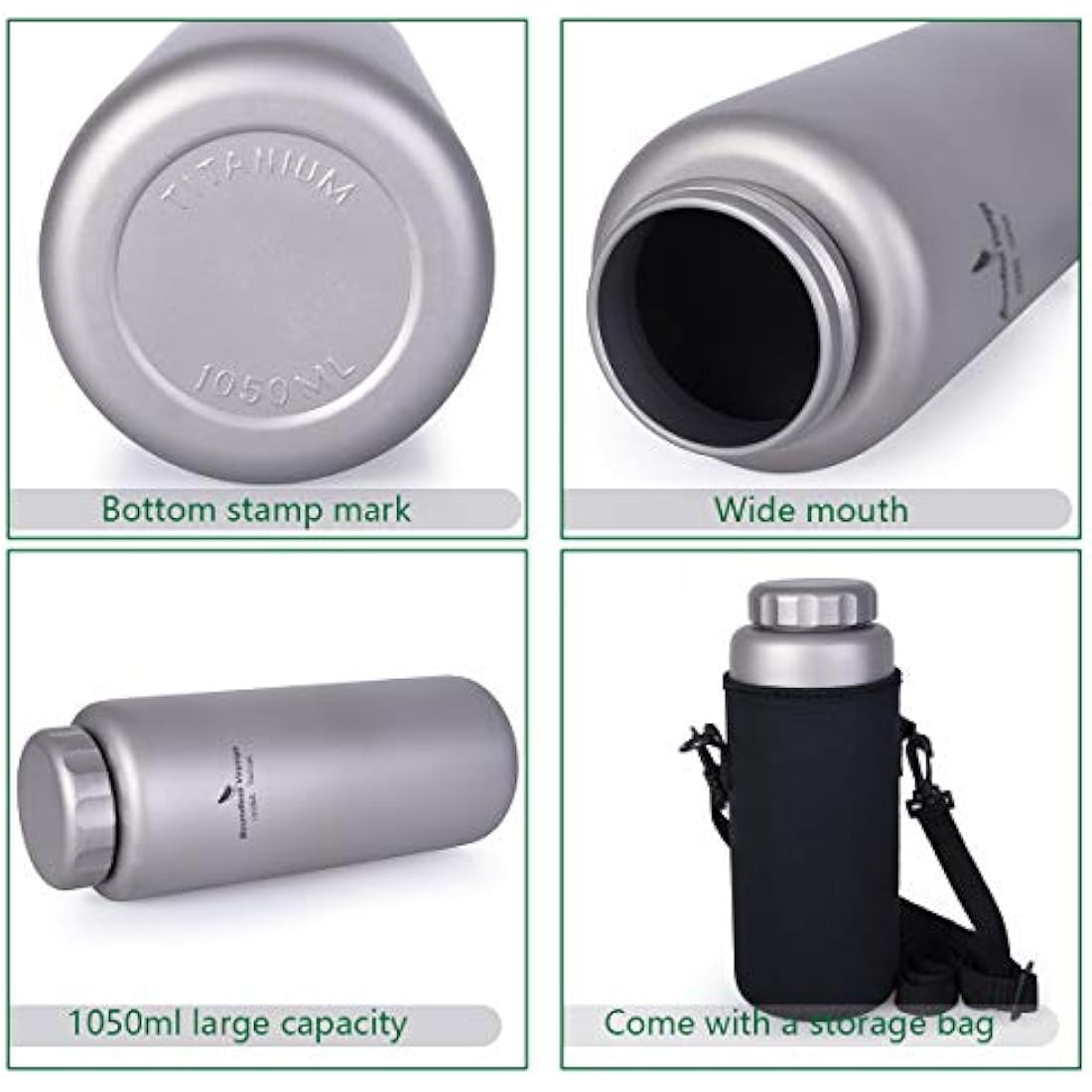 Boundless Voyage Titanium 1050ml Water Bottle & 600ml Cup Set
