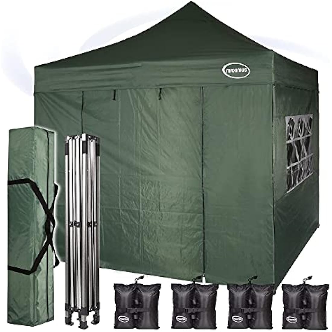 MAXIMUS 3m x 3m Heavy Duty Commercial Pop Up Gazebo with 4 Sides - Green