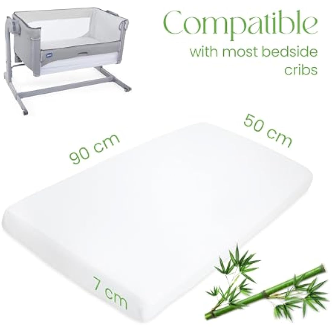 Jolof Store Waterproof Bamboo Crib Mattress Protector – 50x90cm