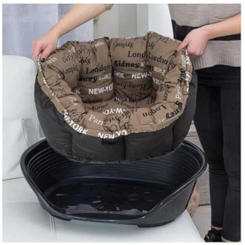 Ferplast SOFA' Plastic Dog and Cat Bed with Washable Cushion - 73cm