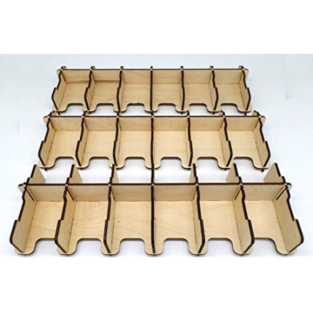 docsmagic.de Plywood Mini Card Holder | 18-Compartment 1500+ Storage