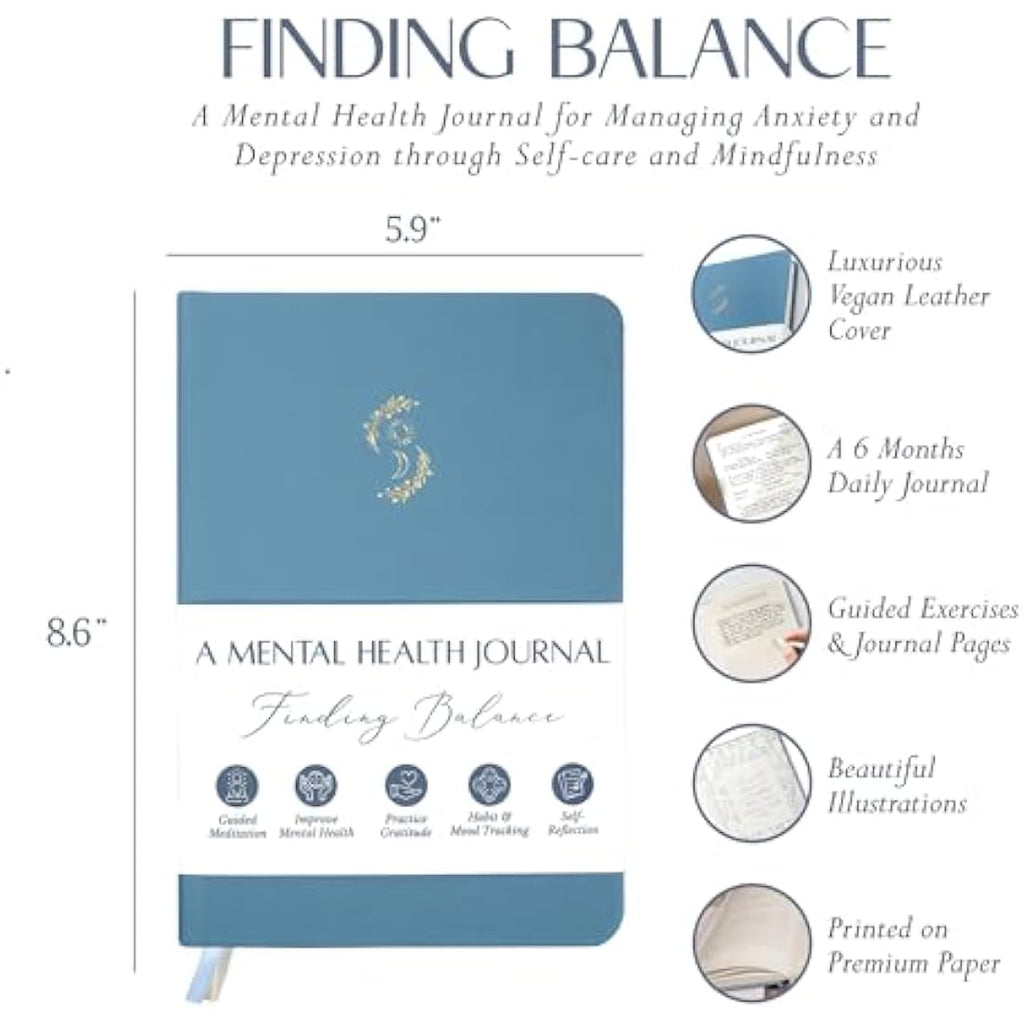 LIFTINSPIRE CO. Mental Health Journal – 6-Month Guided Wellness Planner