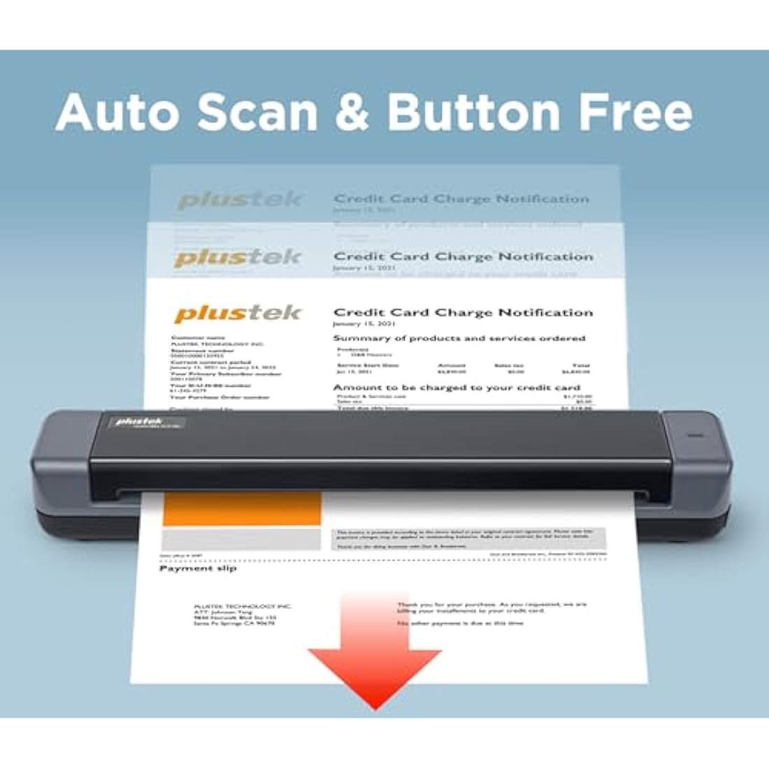 Plustek S410 Plus Portable A4 Document Scanner with OCR Software
