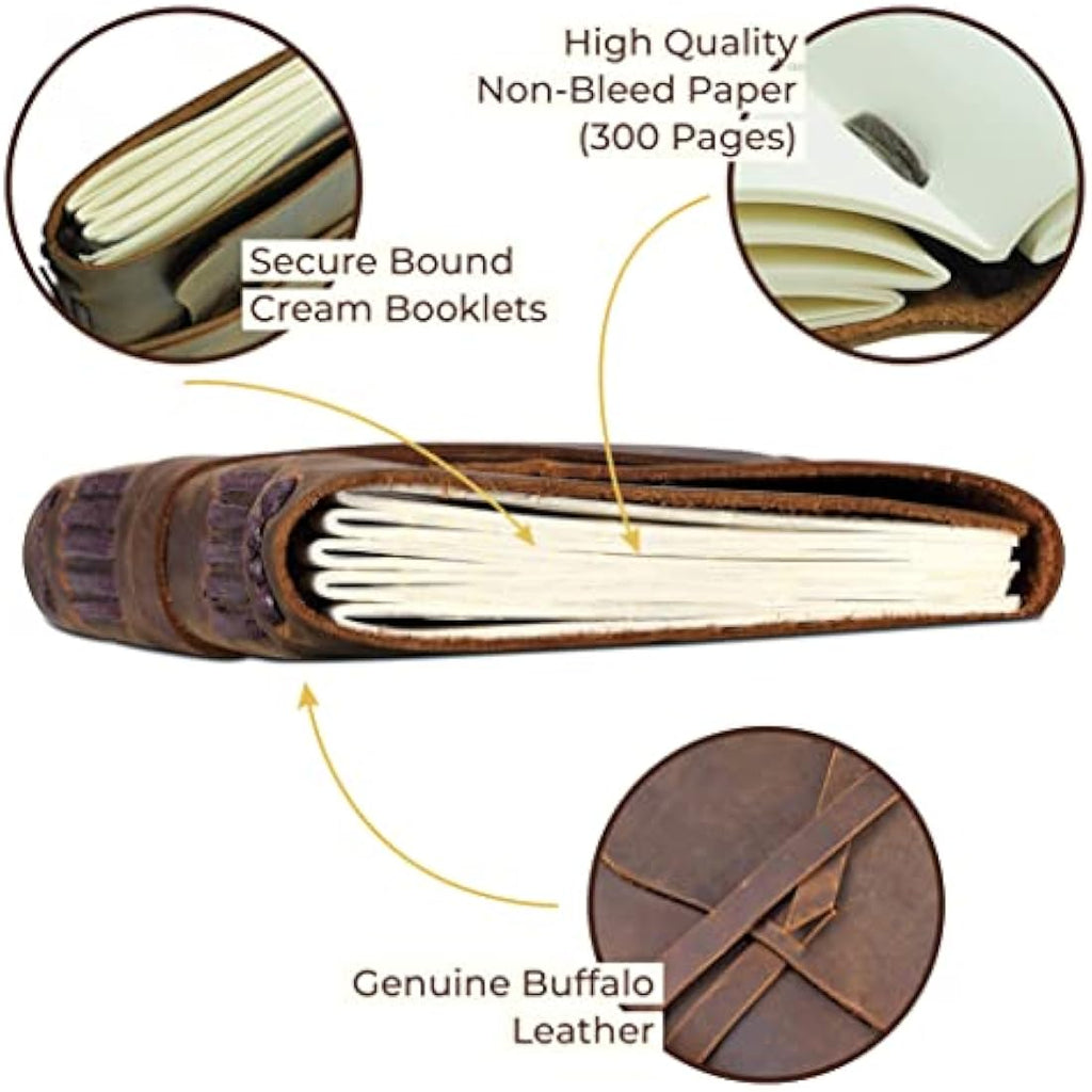 Jolof Store Handmade Leather Journal Gift Set | A5 Travel Diary with Pen