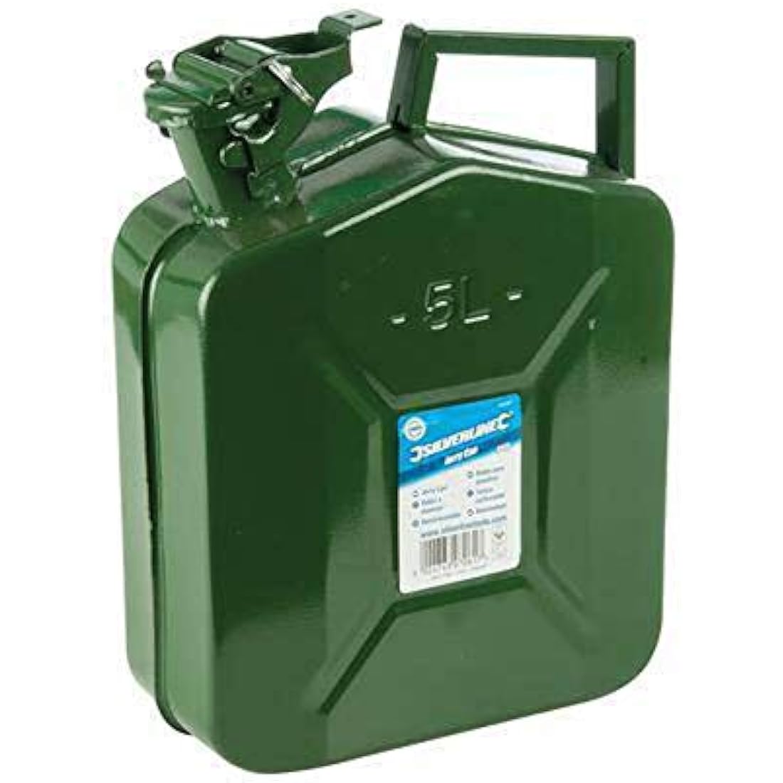 Silverline 10L Steel Jerry Can | Leak-Proof Fuel Storage Canister
