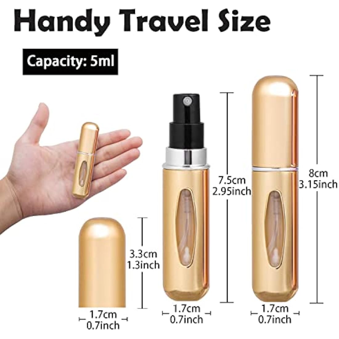 Refillable Perfume Atomiser – 4PCS 5ml Portable Travel Spray