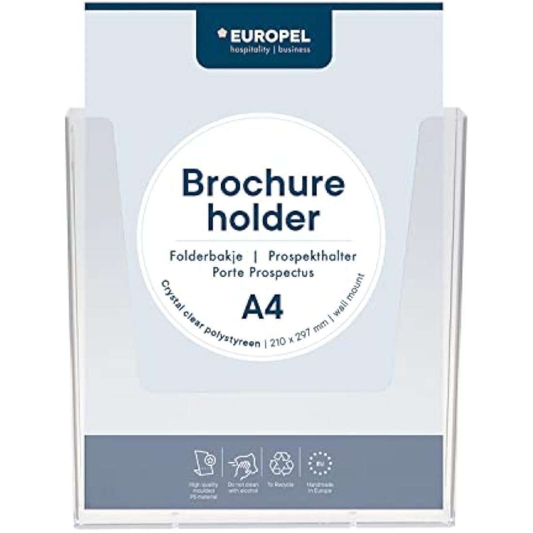 Jolof Store A4 Wall Mounted Brochure Holder | Clear Acrylic Flyer Stand