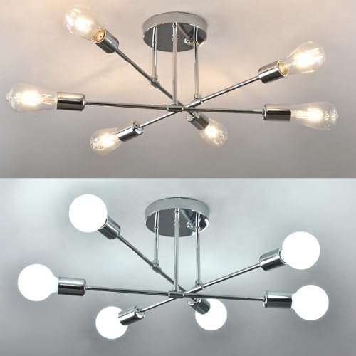 Hudi Fyier 6-Light Sputnik Chandelier | Mid-Century Modern Ceiling Light