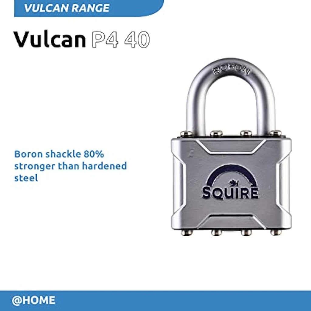 Squire Vulcan P4/40 Heavy Duty Padlock – Weatherproof Steel, 40mm
