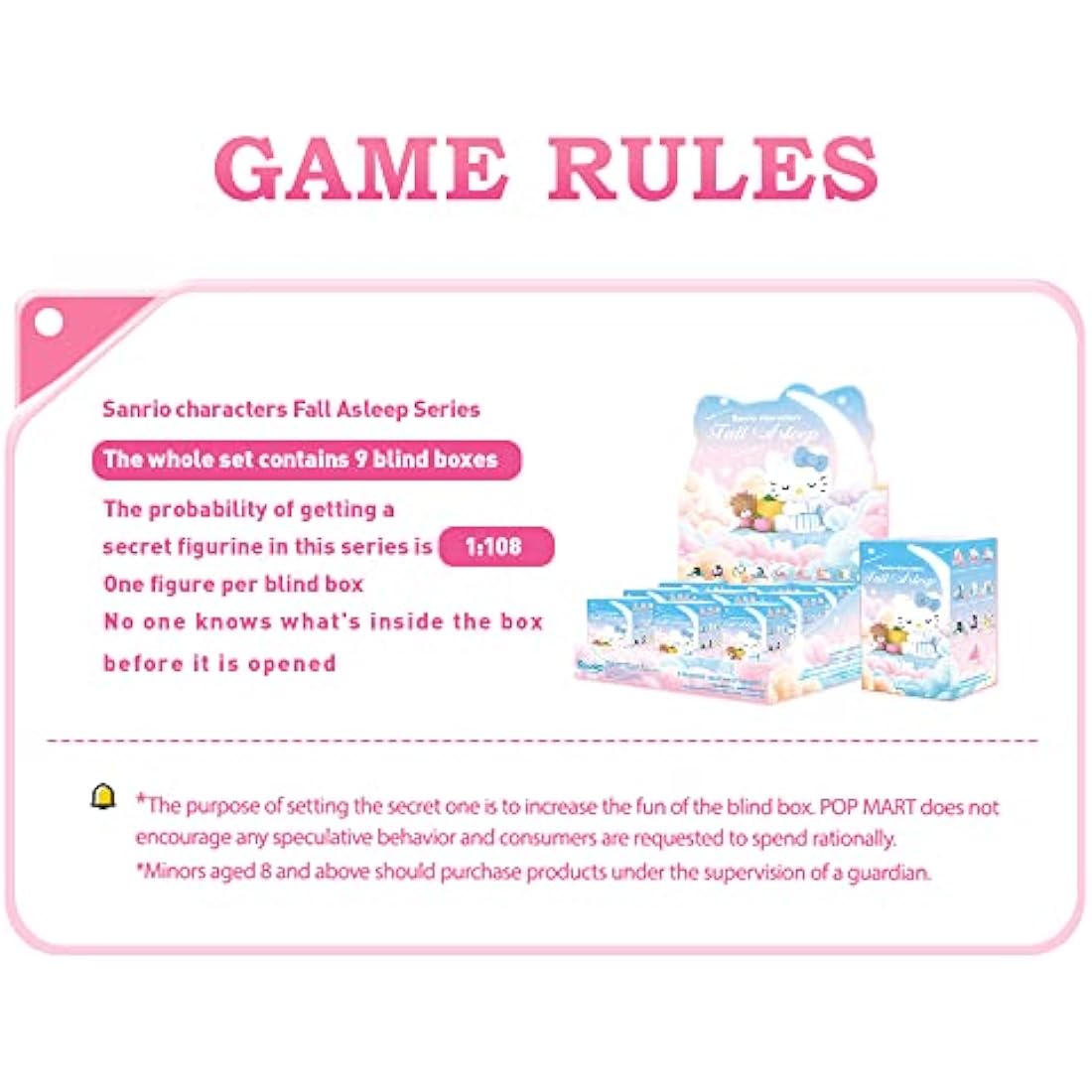 POP MART Sanrio Characters Fall Asleep Series Blind Box Set (9 Boxes)