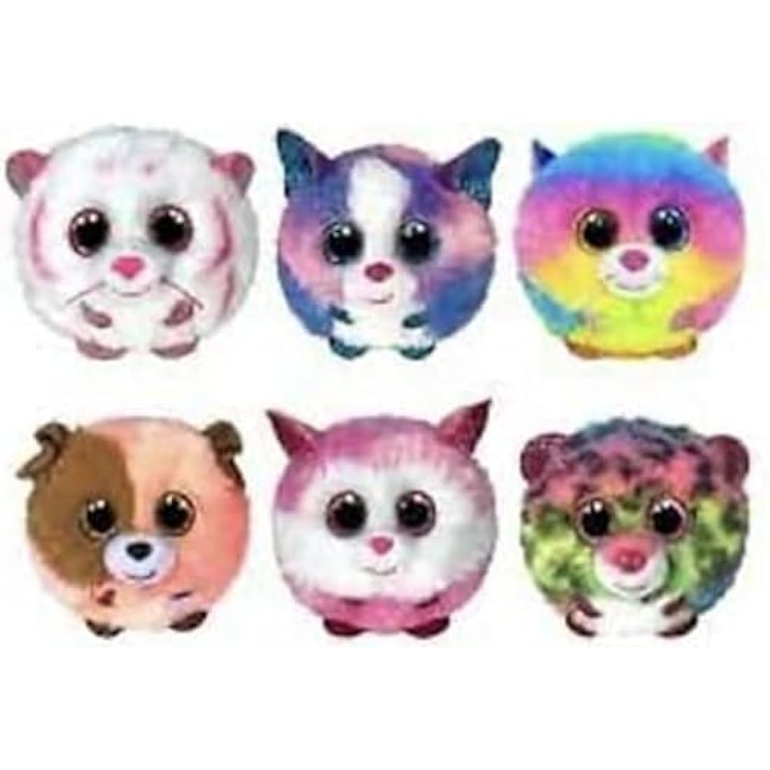 Ty Puffies Gizmo Cat Plush Stuffed Animal Toy Ball – Multicolor 10cm