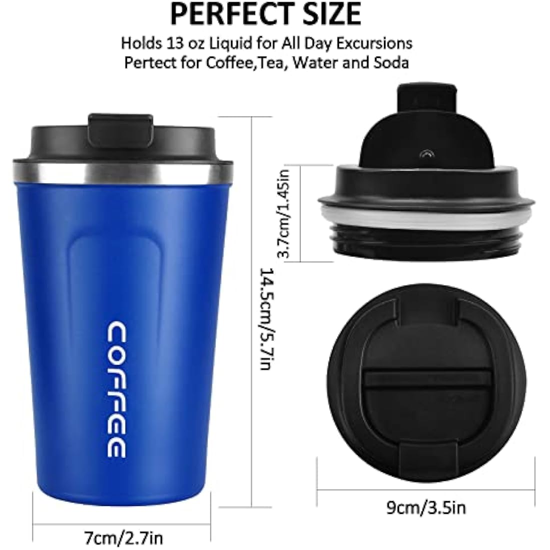 MOMSIV Insulated Coffee Cup – 380ml Leakproof Stainless Steel Travel Mug