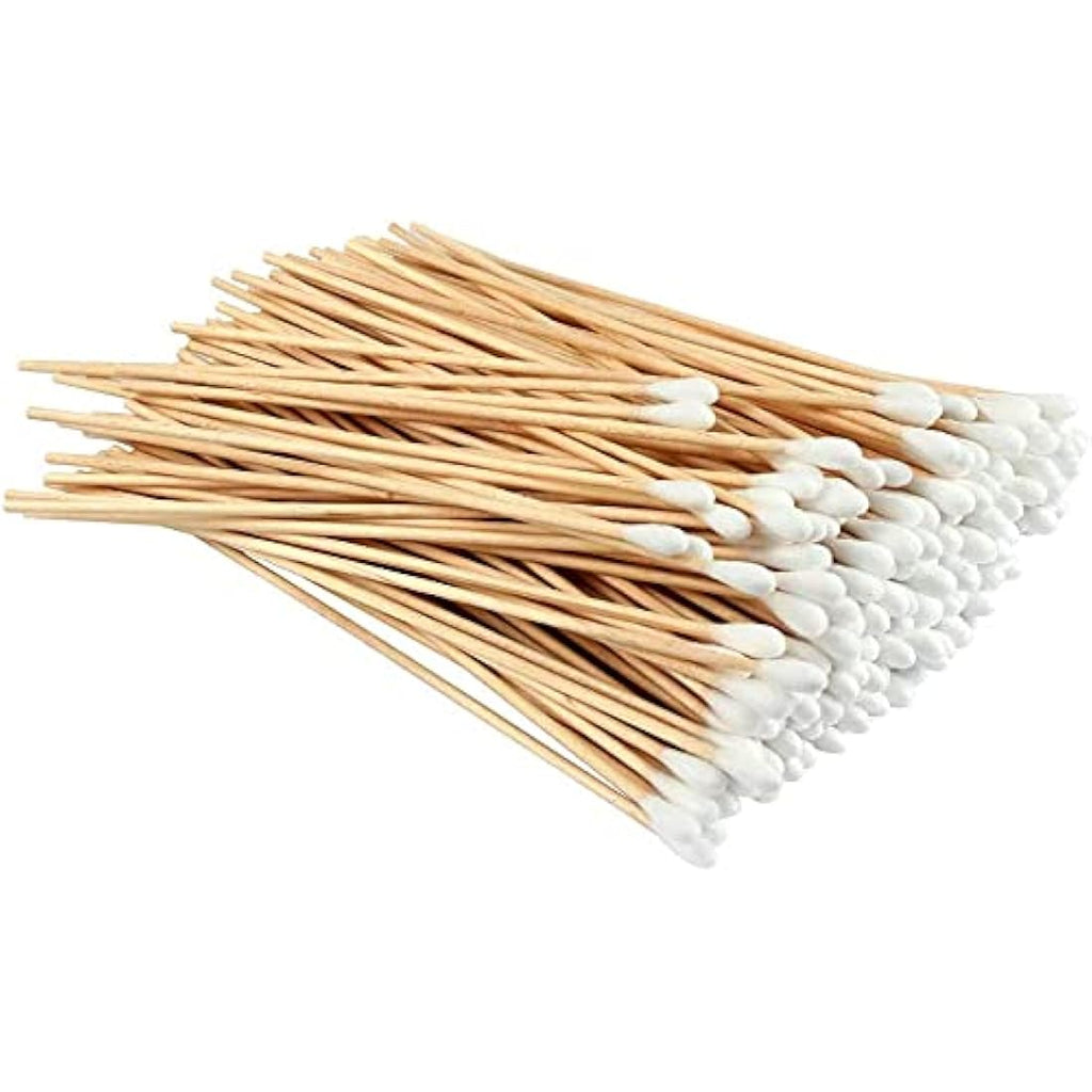 300 PCS Long Wood Handle Cotton Swabs | 6-Inch Eco Buds