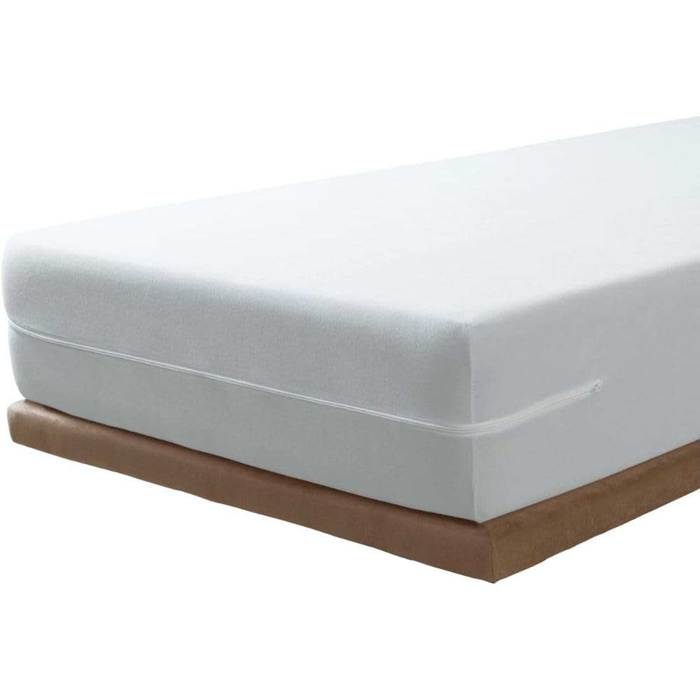 SAVEL - Mattress Encasement 140x190/200 cm Double Size | Adjustable and Elastic | Absorbent Mattress Protector - White