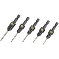 Trend 5-Piece Countersink & Drill Set for No4-No12 Screws | Quick Release
