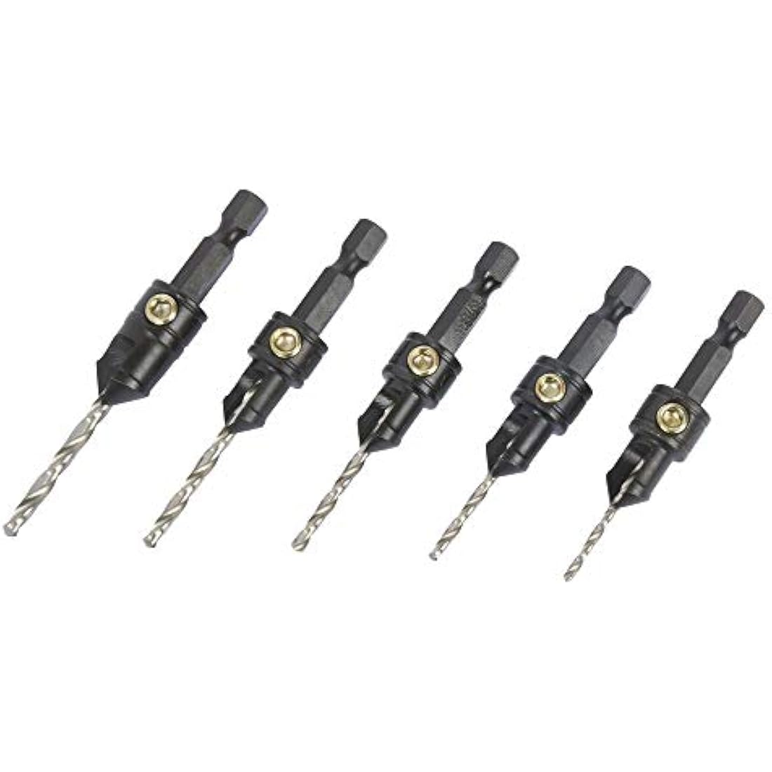 Trend 5-Piece Countersink & Drill Set for No4-No12 Screws | Quick Release