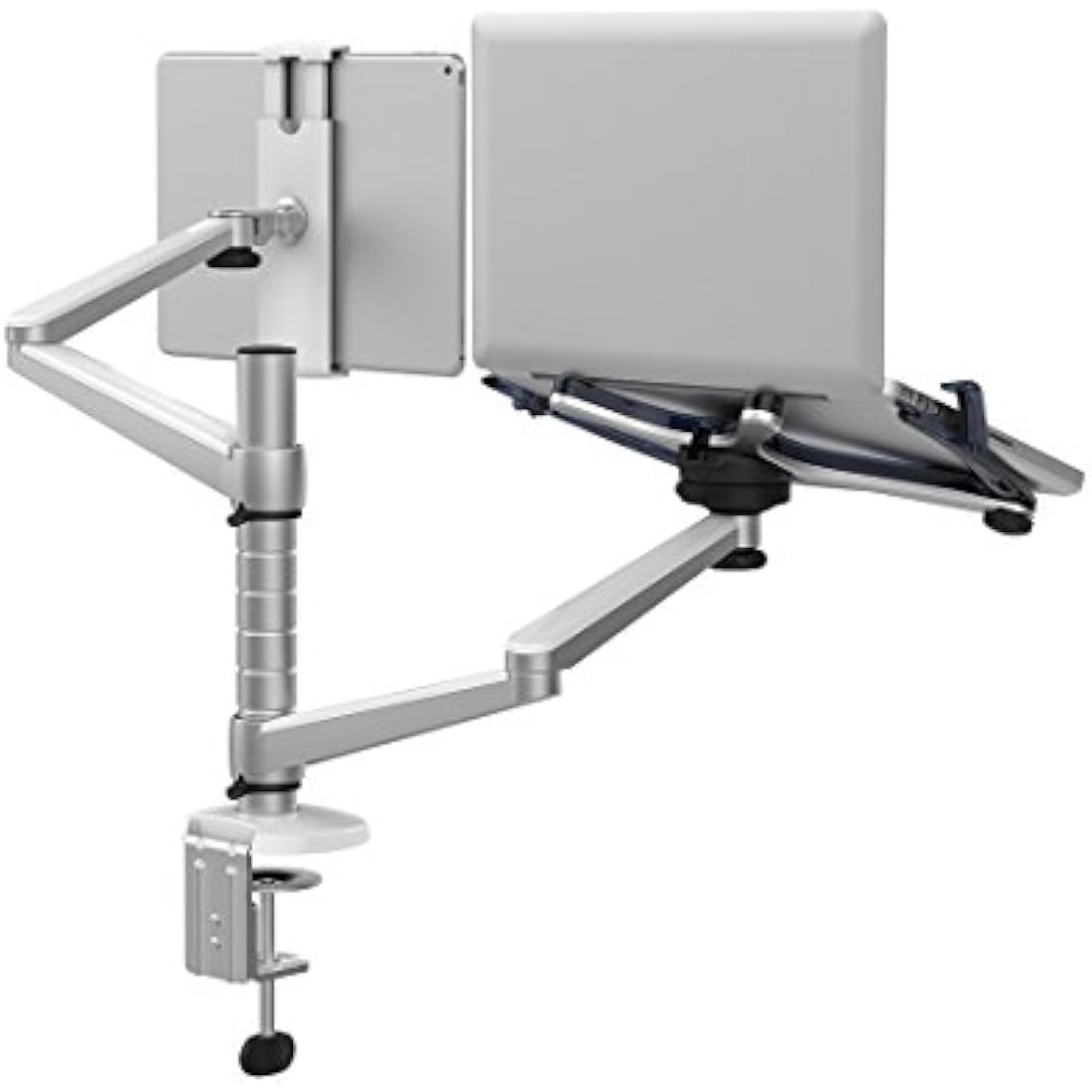 ThingyClub Adjustable Aluminium Laptop and Tablet Dual Arm Desk Mount