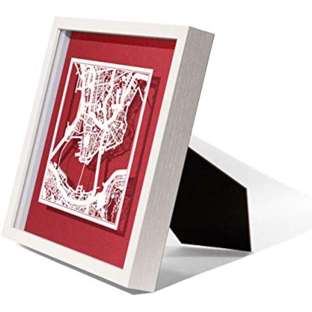 Hong Kong Paper Cut Map Art - O3 Design Studio Framed Wall Decor