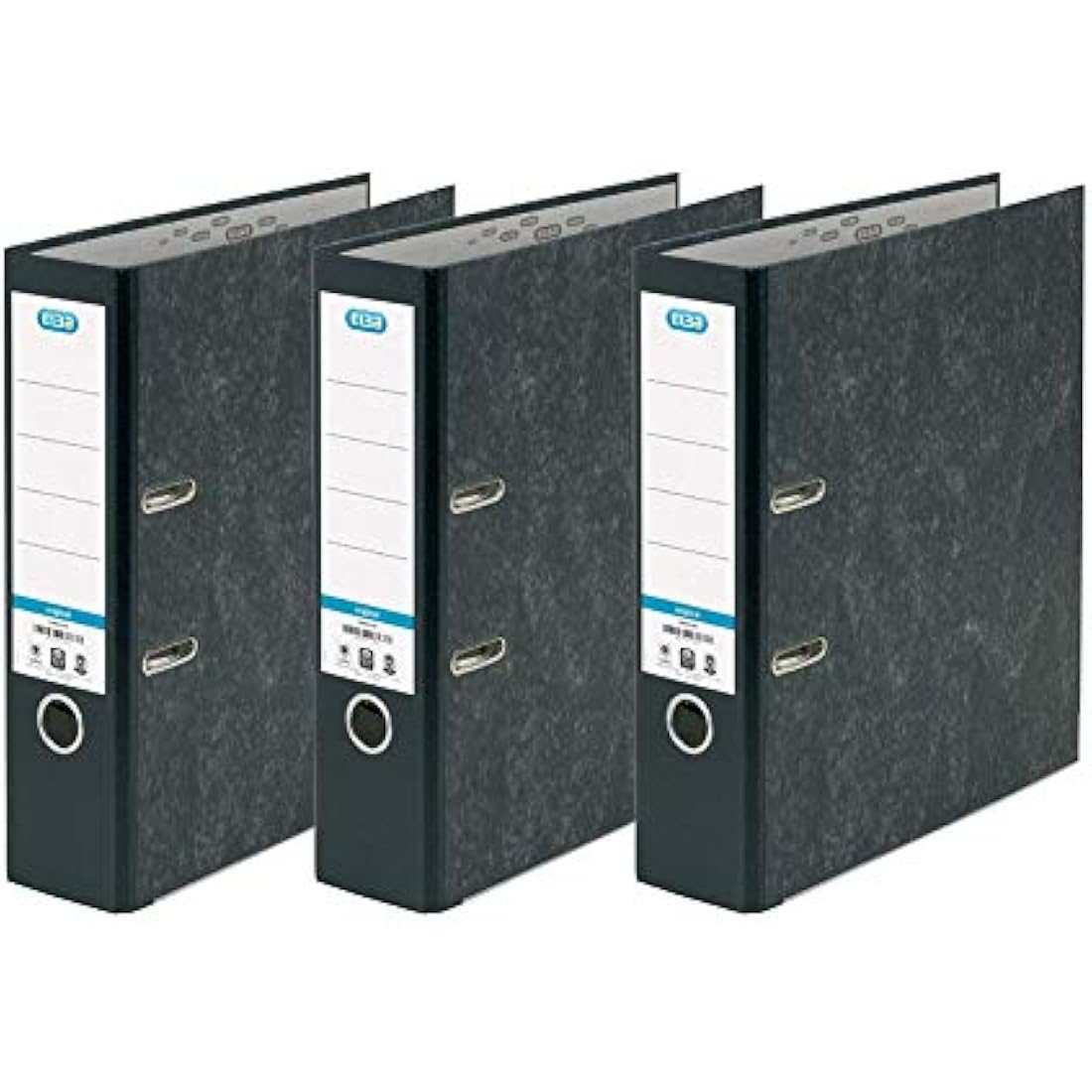 Elba A4 Lever Arch Files – Black Durable Paper on Board – Pack of 3