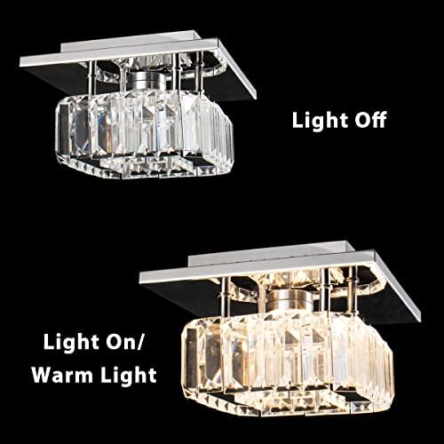 Jolof Store Square Crystal LED Ceiling Lamp – Modern Hallway Chandelier