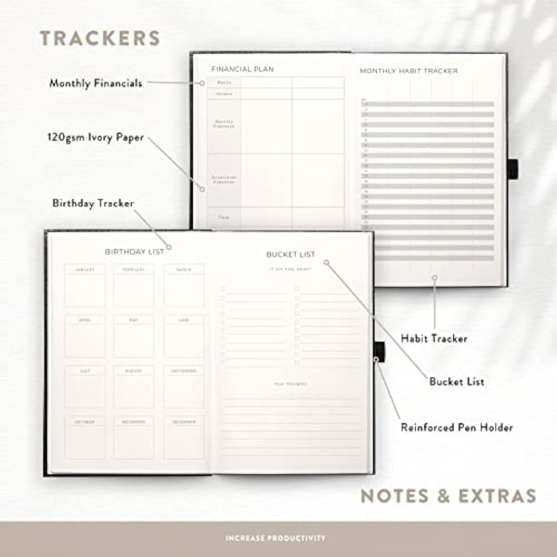 Scribble & Dot A5 Undated Weekly Planner - Croc Hardcover Notebook