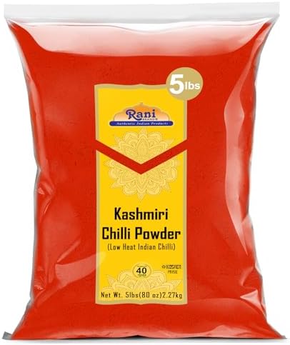 Rani Kashmiri Chilli Powder (Deggi Mirch) Low Heat Indian Spice - 5lbs Bulk