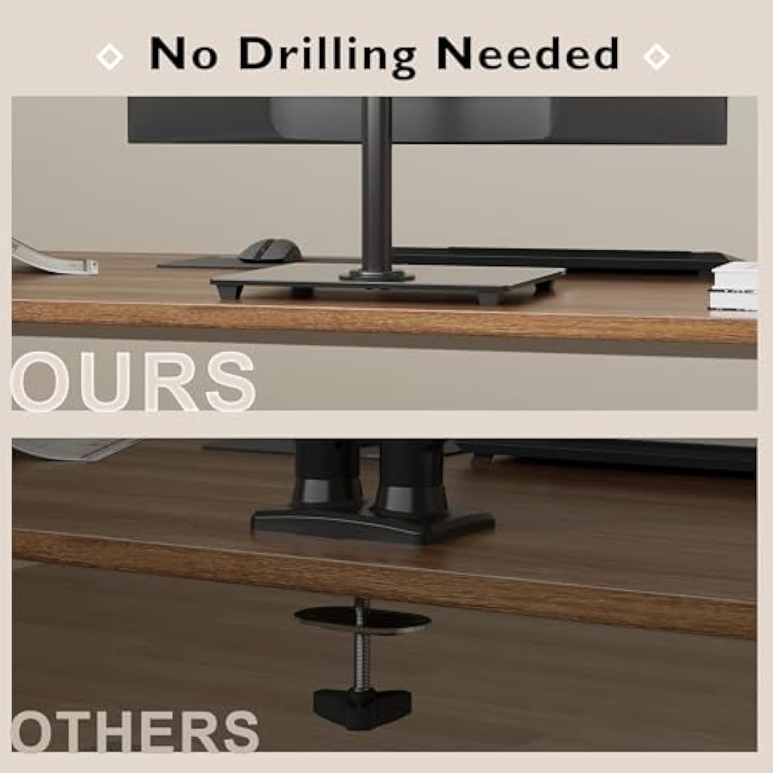 BONTEC Single Monitor Stand – Freestanding Glass Base for 13-32" Screens