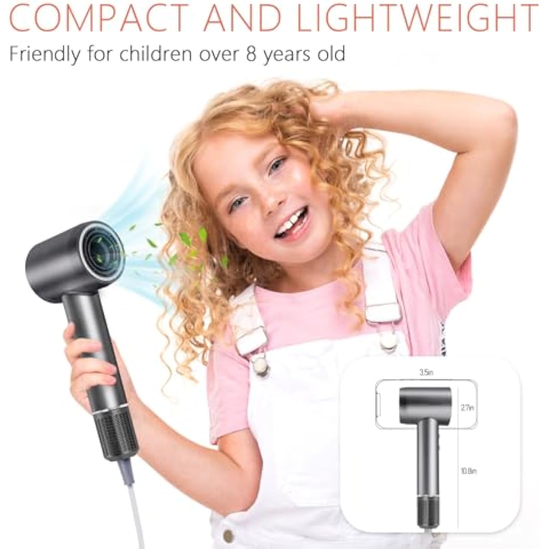 IMMOSO High-Speed Hair Dryer – 1600W Ionic Blow Dryer with Brushless Motor