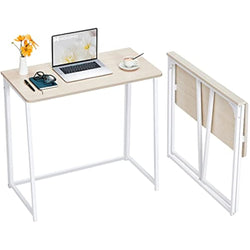 Folding Desk – 80cm Small Space Saving Computer Table, Oak