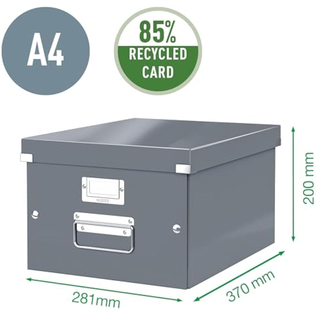 Leitz Click & Store A4 Storage Box – Foldable Green Document Organizer