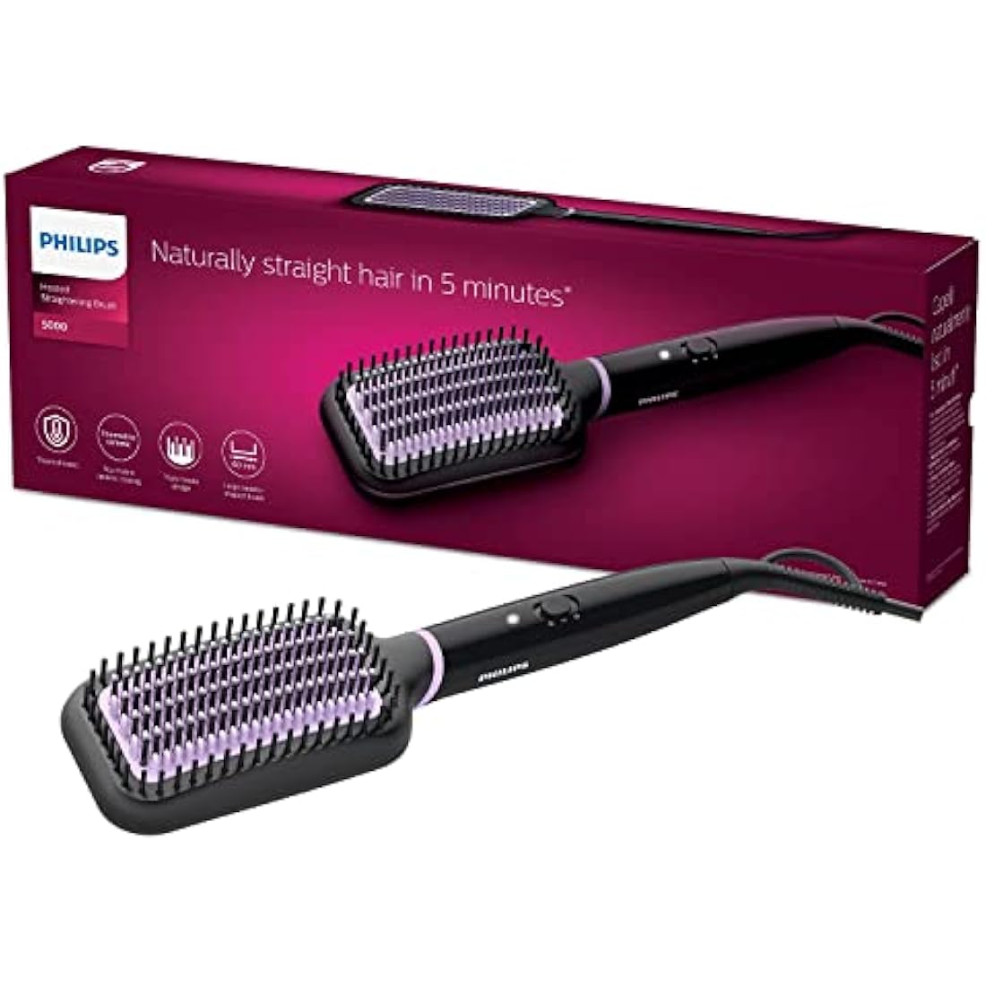 Philips StyleCare Essential Straightening Brush | Tourmaline Ceramic BHH880