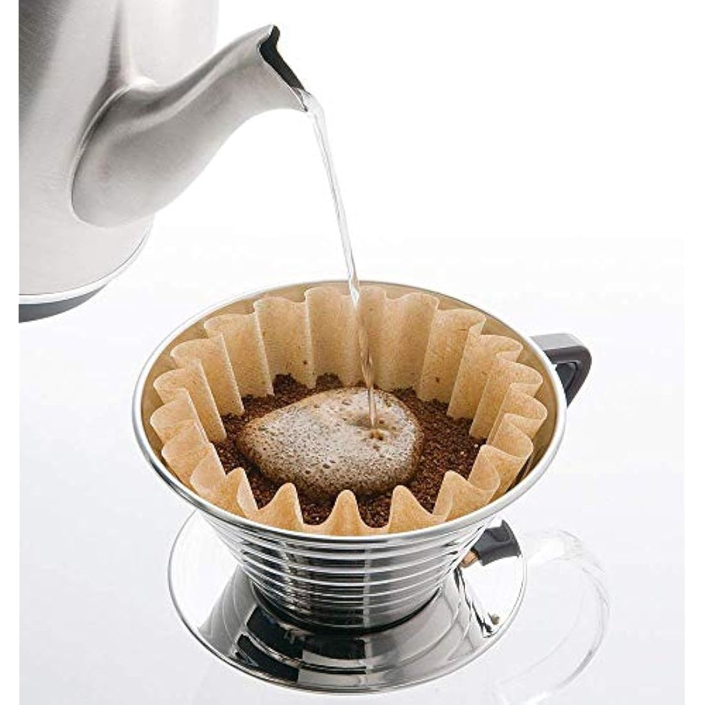 Kalita Wave 185 Pour Over Coffee Dripper – Polished Stainless Steel
